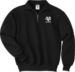 Jerzees Super Sweats NuBlend-Men's 1/4-Zip Sweatshirt with Cadet Collar-BLACK