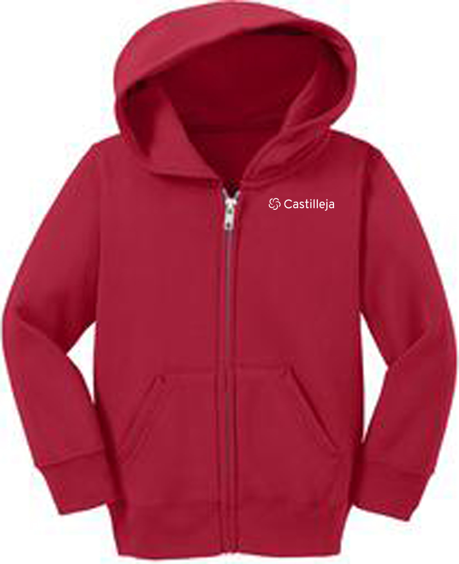 Toddler Core Fleece FullZip Hooded Sweatshirt, Red