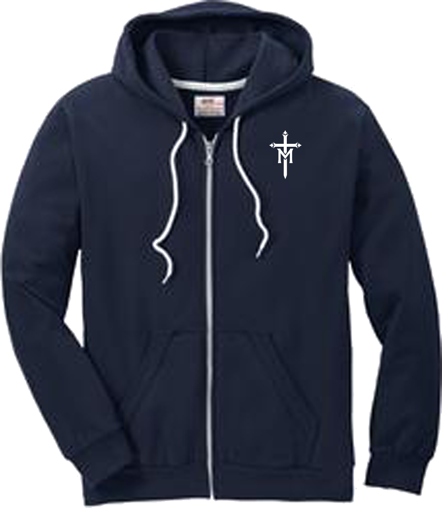 Full-Zip Hooded Sweatshirt, Navy: sportpacks.com