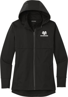 Sport-Tek Women's Hooded Soft Shell Jacket, Deep Black