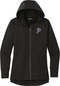 Sport-Tek Women's Hooded Soft Shell Jacket, Deep Black