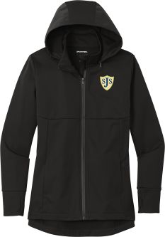 Sport-Tek Women's Hooded Soft Shell Jacket, Deep Black