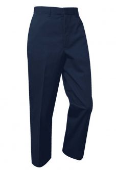 Plain Front Twill Pants,  Navy