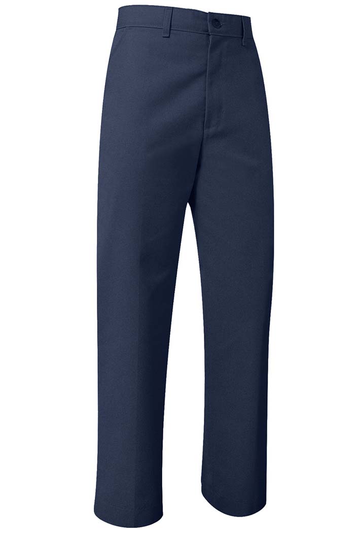 Girls' Plain Front Slacks, Navy