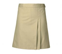 Double Pleat Front Skort, Khaki