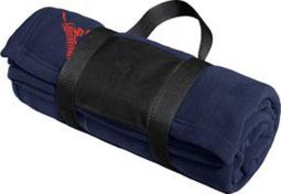Fleece Blanket with Carrying Strap, Navy