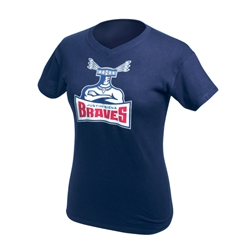 Ladies V-Neck Tee, Navy