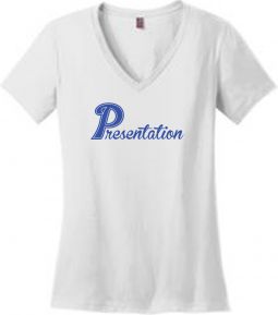Ladies Perfect Weight V-Neck Tee, White