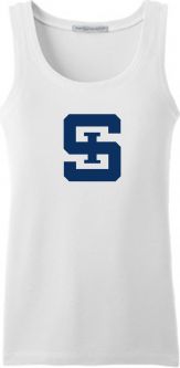 District Made Ladies Mini Rib Racerback Tank, White