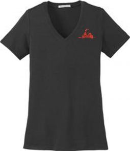 Ladies Concept Stretch V-Neck Tee, Black