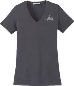 Ladies Concept Stretch V-Neck Tee, Grey Smoke