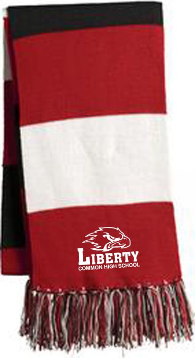 red white black scarf