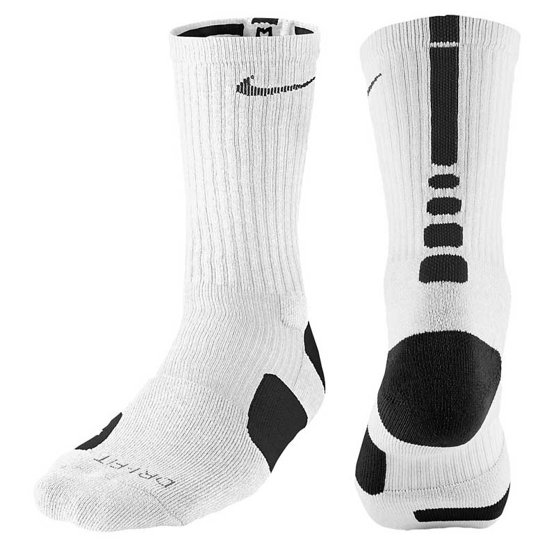 black white elite socks